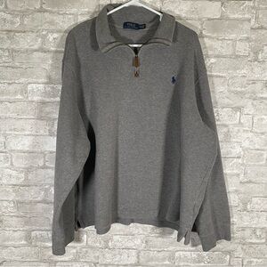Polo Ralph Lauren Gray Quarter-Zip Pullover size XXL preppy classic old money